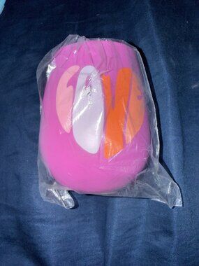 Michaels Fab Finds Silicone Wine Glass With "Love" Design In Pink & Orange Durab